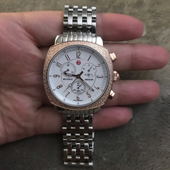 Michele Ascalon Diamond two-toned rose gold watch - Picture 5 of 8